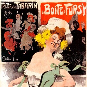 Boite Fursy Treteau Tabarin Dance Girl Show Theater French Vintage Poster Repro