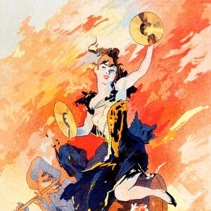 Concert Lady Girl Play Music Theatre Theater French Show Vintage Repro Poster