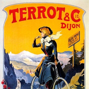 Bicycle Cycles Motocycles Terrot Dijon Mountain Bike French Vintage Poster Repro