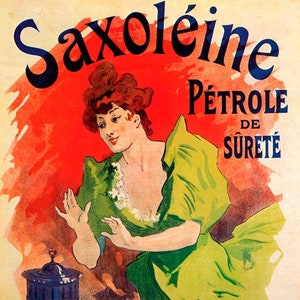 Jules Cheret Saxoleine Oil Heat Heating French Vintage Poster Repro