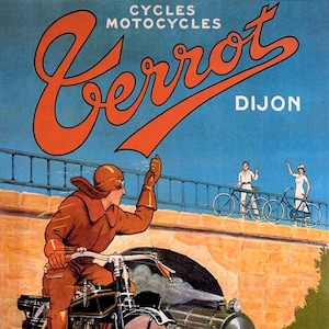 Cycles Motorcycles Terrot Dijon Train Speed Bike French Vintage Poster Repro