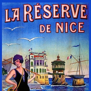 Reproducción de póster vintage de La Reserve De Nice, restaurante francés en el mar, pesca