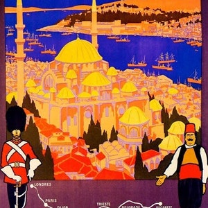 Simplon Orient Express London Turkish Istanbul Train Travel Vintage Poster Repro