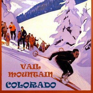 Winter Sports Vail Mountain Colorado Ski Downhill Skiing Snowboarding Poster