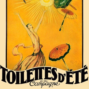 Toilettes D'ete Woman Summer Fashion Sun Umbrellas French Vintage Poster Repro