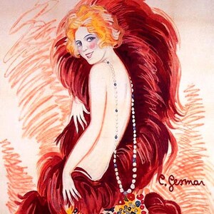 Fashion Lady Diana Jewelry Girl Dress Theater Paris France Vintage Poster Repro