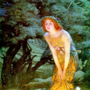Midsummer Eve Fairy Forest Little Fairies 1909 Painting By Edward Hughes Repro
