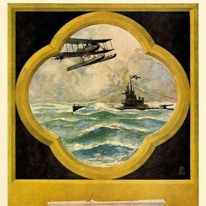 1918 Mercedes Benz Car Automobile Airplane Ship Germany Vintage Poster Repro