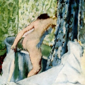 The Morning Bath Woman Leaping In The Tub 1890 By Edgar Degas Repro