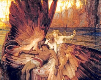 The Lament For Icarus Death Wings Surrounded By Nymphs Painting By Draper Repro