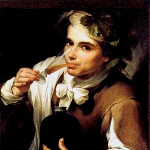 A Young Man Drinking 1656 Painting By Bartolome Esteban Murillo Repro