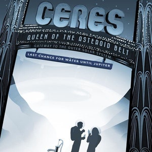 NASA Space Tourism Travel Poster Planet Quest Ceres Reproduction