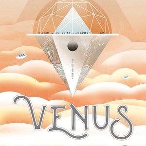 NASA Space Tourism Travel Poster Planet Quest Venus Cloud 9 Solar Reproduction