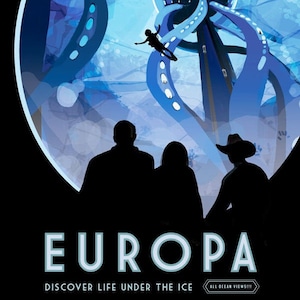 NASA Space Tourism Travel Poster Planet Quest Europa Reproduction