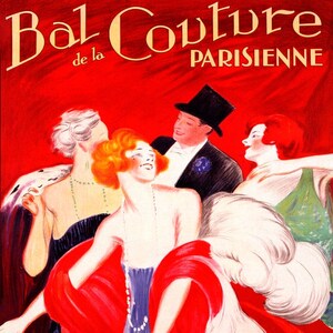 Bal Couture Parisienne Ball Fashion Dance French Cappiello Vintage Poster Repro