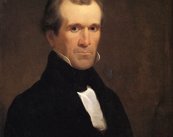 1965 original. James Polk President USA 7 x 10 portrait book page image