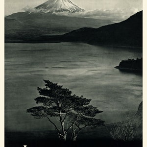 Japan Mount Fuji And Lake Motosu Tourism Travel Vintage Poster Repro