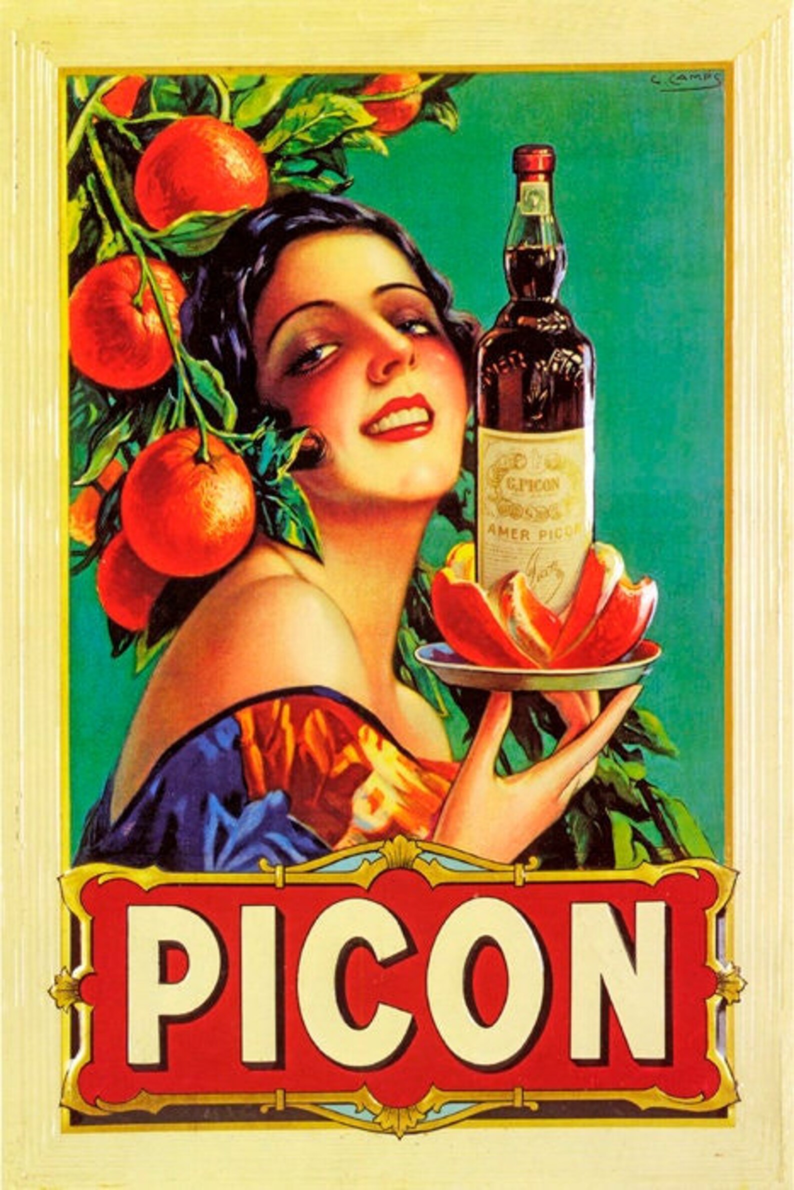 Picon Amer Liquor Aperitif Woman Orange Bottle Drink French - Etsy