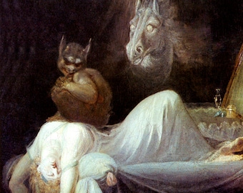 The Nightmare Woman Horse Spirit Demon Romantic Painting By Henry Fuseli Repro