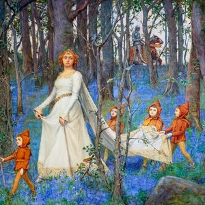 The Fairy Wood Fantasy Forest Princess Knight 1903 Painting By Henry Rheam Repro