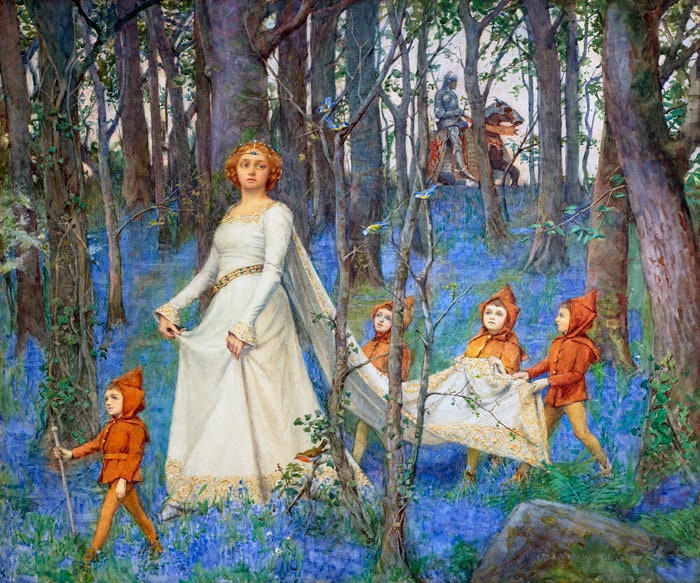 The Fairy Wood Fantasy Forest Princess Knight 1903 Painting By Henry Rheam Repro