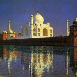 The Taj Mahal Mausoleum India Orientalist Painting By Vasily Vereshchagin Repro