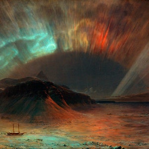 Aurora Borealis Arctic Expedition 1865 Painting By Frederic Edwin Church Repro