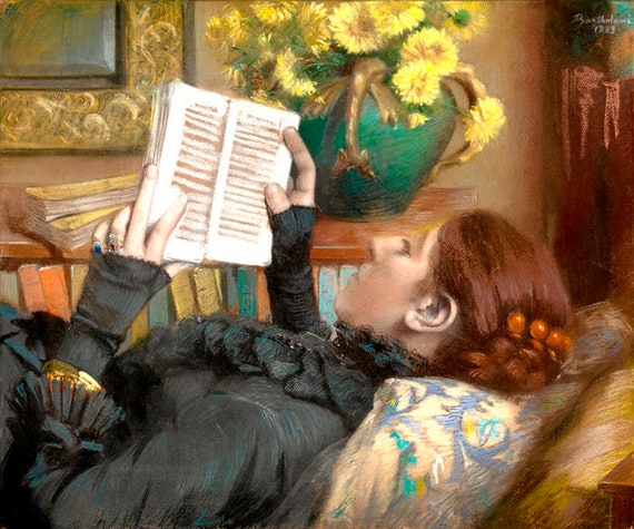 Femme Qui Lit Un Livre Peinture