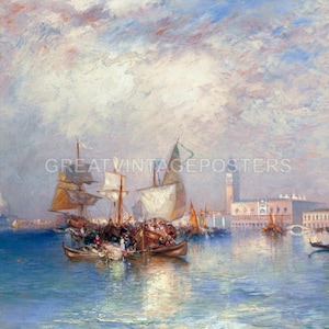 Grand Canal Venice Boats Basilica San Marco 1903 Painting By Thomas Moran Repro