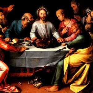 The Last Supper Jesus Christ Apostles Biblical Painting By Otto Van Veen Repro