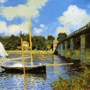 The Bridge At Argenteuil 1870 River Sail Boat France By Claude Monet Repro