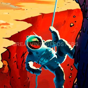 NASA Space Tourism Travel Poster Mars Explorers Wanted Astronaut Reproduction