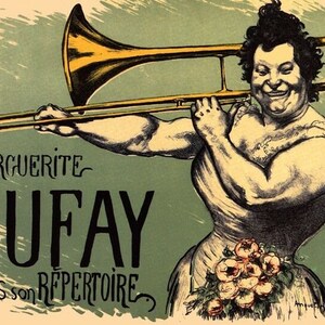 Music Trombonist Marguerite Dufay Trombone Player Parisian Vintage Poster Repro