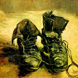 A Pair Of Shoes Old Boots 1886 Impressionist Painting By Vincent Van Gogh Repro
