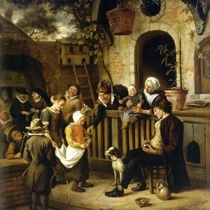 Little Alms Collector 1663 Pentecostal Procession Painting By Jan Steen Repro