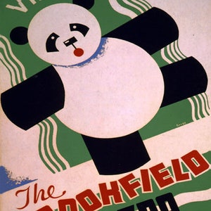 Visita el zoológico de Brookfield Niños Oso panda EE. UU. Viajes Póster vintage Reproducción