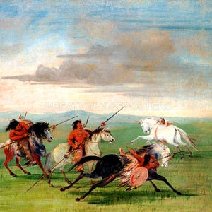 Comanche Feats Of Horsemanship Horse American Indian 1834 By George Catlin Repro