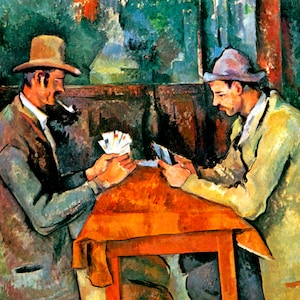 The Card Players Two Men Playing Impressionism Painting By Paul Cezanne Repro
