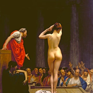 A Roman Slave Market 1884 Painting By Jean Leon Gerome Repro