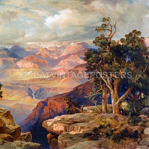 Grand Canyon American Landscape Painting By Thomas Moran Repro