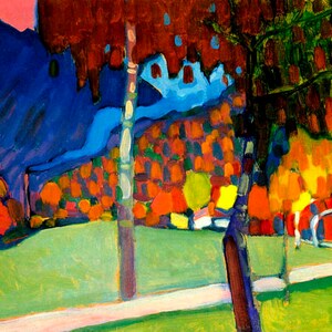 Estudio de otoño en Oberau, pintura abstracta de Wassily Kandinsky, reproducción