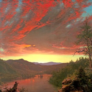 Twilight In Wilderness American Landscape 1860 By Frederic Edwin Church Repro