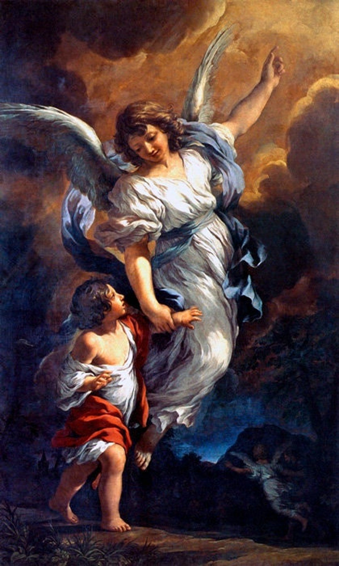 The Guardian Angel 1656 Italian Painting by Pietro Da