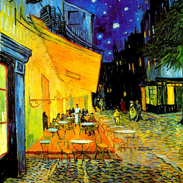 Cafe Terrace At Night Stars Paris 1888 Impressionist Painting By Van Gogh Repro