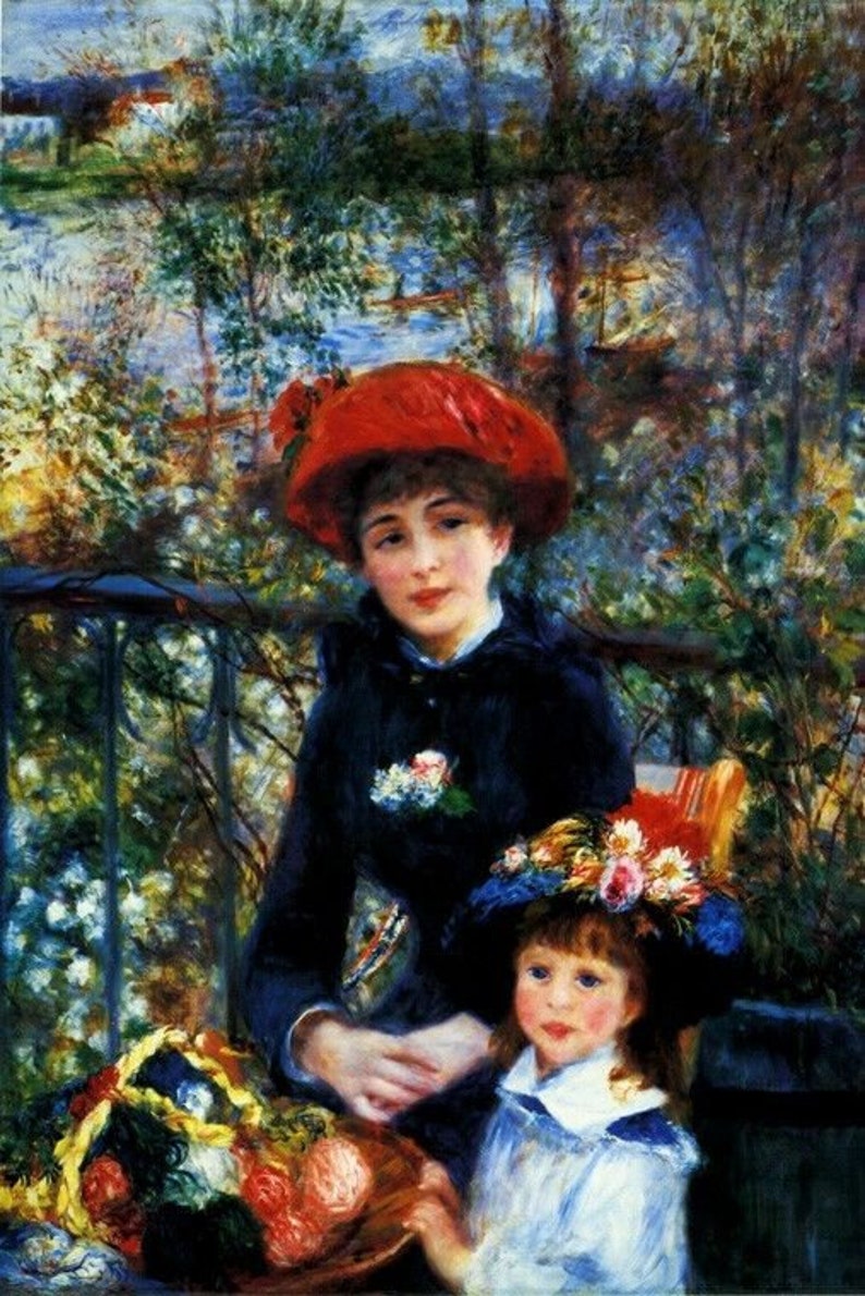 Two Sisters on the Terrace 1881 French Painting by Pierre Etsy