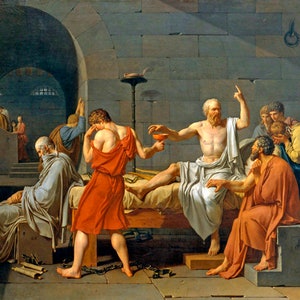 The Death Of Socrates Greek Philosopher Painting By Jacques Louis David Repro