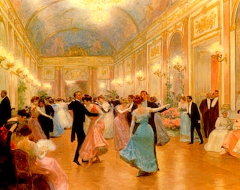 An Elegant Evening Ball Dance Ballroom Dancing Painting By Victor Gilbert Repro