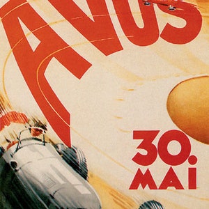 May 30 Avus Grand Prix Car Racing Speedway Track Race Vintage Poster Repro