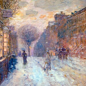Early Evening After Snowfall 1906 New York Painting By Childe Hassam Repro