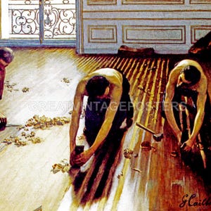 Floor Scrapers Working Robust Men 1875 Painting By Gustave Caillebotte Repro